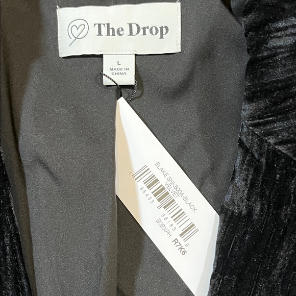 NWT The Drop Black Velvet Blazer Women's Large L New Single Button Suit Jacket - Picture 10 of 15